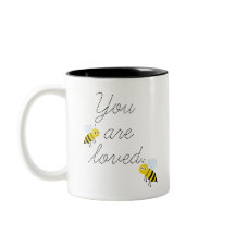 Caneca de Mel Abelhinhas Você É Amado em Duas Core