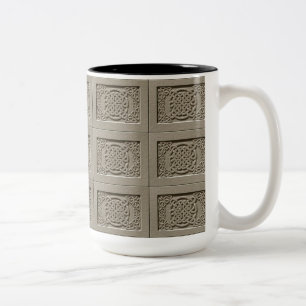 Caneca De Café Em Dois Tons Caneca de Padrão de Azulejos de Nós Celtas em Pedr