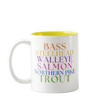 Caneca de pesca em Michigan com texto arco-íris pa