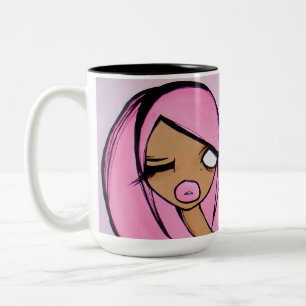 Caneca De Café Em Dois Tons "Caneca de sexta-feira cor-de-rosa", preta