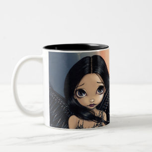 Caneca De Café Em Dois Tons "Caneca do anjo voado preto"