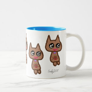 Caneca De Café Em Dois Tons Caneca do chá do café do gato do gatinho