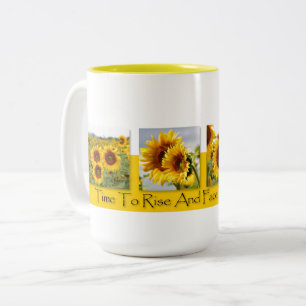 Caneca De Café Em Dois Tons Caneca do chá do café do girassol da elevação