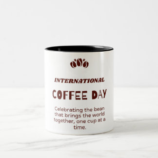 Caneca De Café Em Dois Tons Caneca do Dia Internacional do Café - Celebrando O