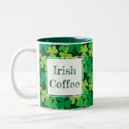 Caneca De Café Em Dois Tons Caneca do impressão do trevo do café irlandês