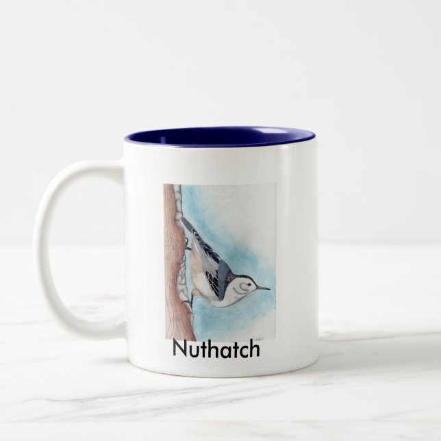 Caneca De Café Em Dois Tons Caneca do pica-pau-cinzento de 2 tons (Esquerda)