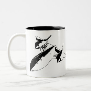 Caneca De Café Em Dois Tons Caneca do tom de Lockheed SR-71 dois - preto