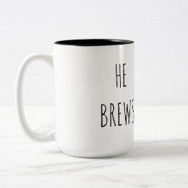 Caneca De Café Em Dois Tons Caneca Ele Prepara Café 15 oz.