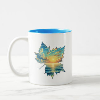 Caneca De Café Em Dois Tons Caneca Folha Criativa para café ou chá