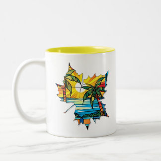 Caneca De Café Em Dois Tons Caneca Folha Criativa para café ou chá
