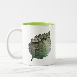 Caneca De Café Em Dois Tons Caneca Folha Criativa para café ou chá