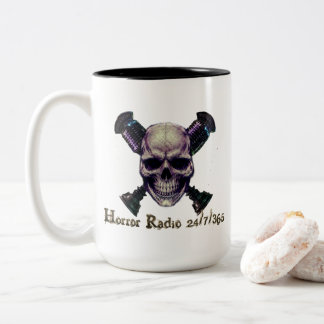 Caneca De Café Em Dois Tons Caneca Horror Radio MicroCross Skull 2 tons