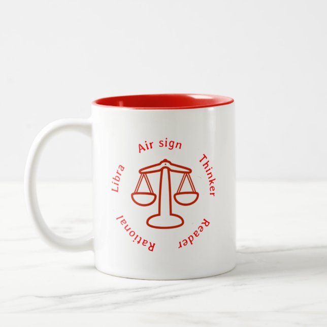 Caneca De Café Em Dois Tons Caneca-Libra do zodíaco (Esquerda)