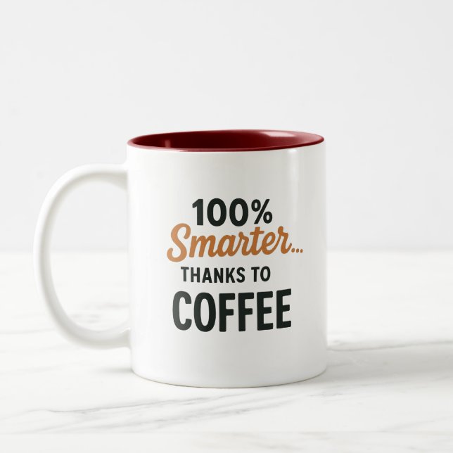 Caneca De Café Em Dois Tons Caneca Mais Inteligente Graças ao Café – Texto Div (Esquerda)