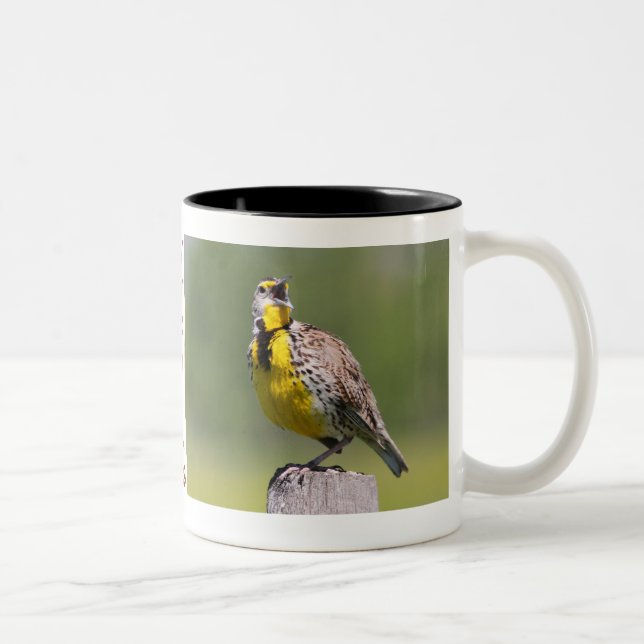 Caneca De Café Em Dois Tons Caneca-Meadowlark de Wyoming (Direita)