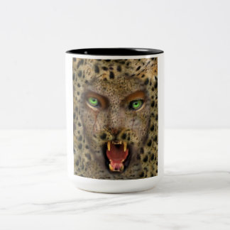 Caneca De Café Em Dois Tons Caneca, mulher do leopardo
