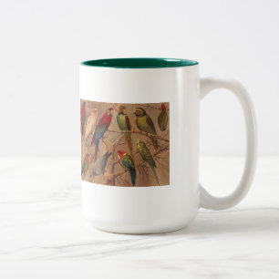 Caneca De Café Em Dois Tons Caneca, papagaios abundante