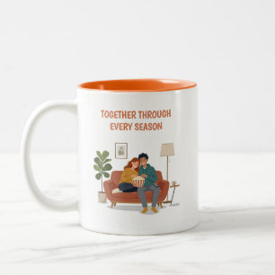 Caneca De Café Em Dois Tons Caneca para Casal Romântico em Todas as Estações