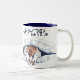Caneca De Café Em Dois Tons Caneca para pai de cachorro que fica em casa