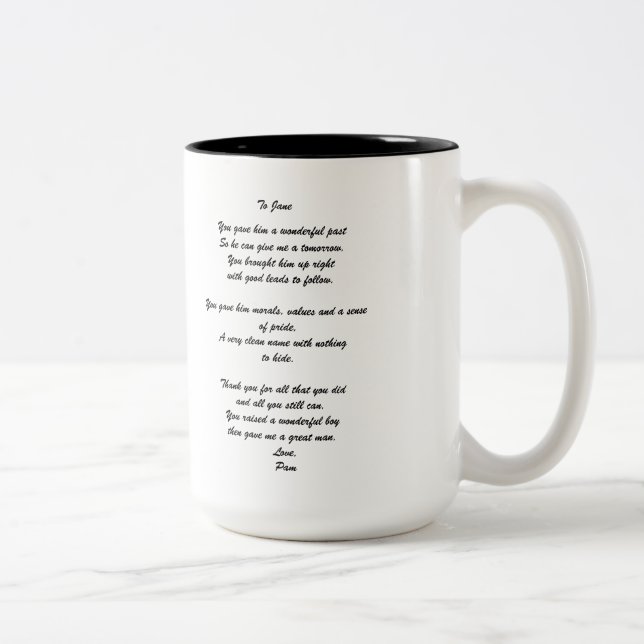 Caneca De Café Em Dois Tons "Caneca personalizada ao pai do noivo" (Direita)