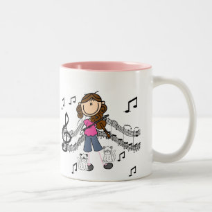 Caneca De Café Em Dois Tons Caneca Personalizada Tocadora de Violino em Figura
