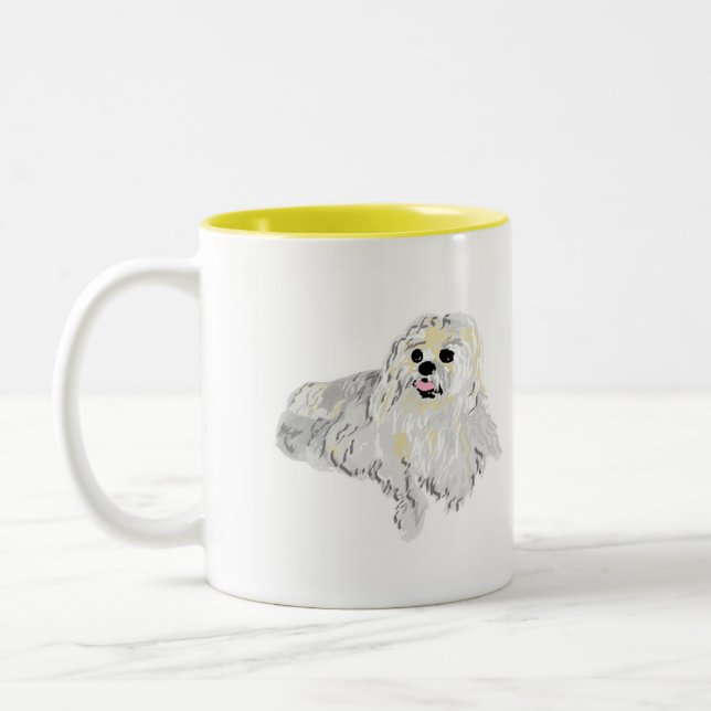 Caneca De Café Em Dois Tons Caneca: Pomeraniana (Esquerda)