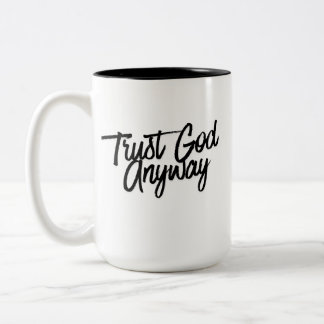 Caneca De Café Em Dois Tons Caneca Preta Combo de Cores Confie em Deus de Qual