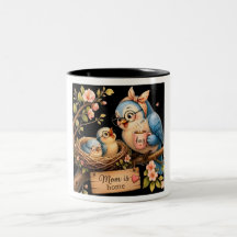 Caneca Preta Mamãe Está Em Casa Presente de Pássar