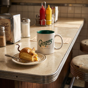 Caneca De Café Em Dois Tons Caneca Retro Diner Ginger’s NYC Mouseteria – Dois 