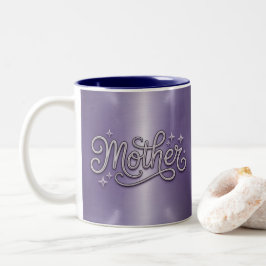 Caneca De Café Em Dois Tons Caneca Roxa Mãe em Prata Metálica