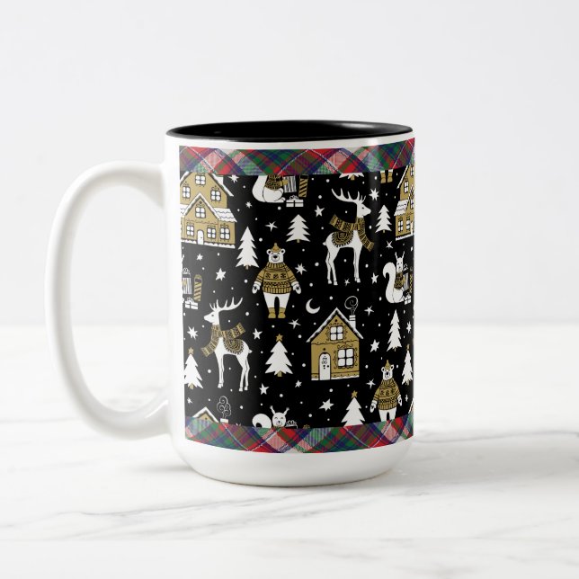 Caneca De Café Em Dois Tons canecas/canecas de natal|presentes de Natal/caneca (Esquerda)