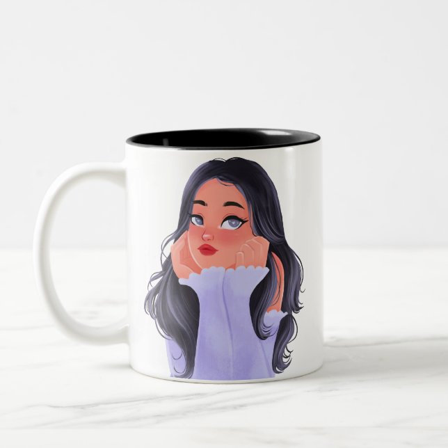 Caneca De Café Em Dois Tons Caneta (Esquerda)