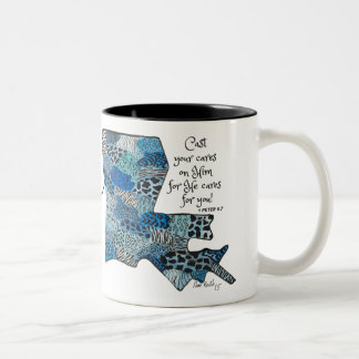 Caneca De Café Em Dois Tons Caneta de Aquarela Impressão Animal Louisiana Amor