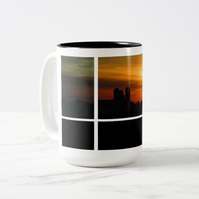 Caneca De Café Em Dois Tons Caneta de Fazenda sunset (Frente Esquerda)