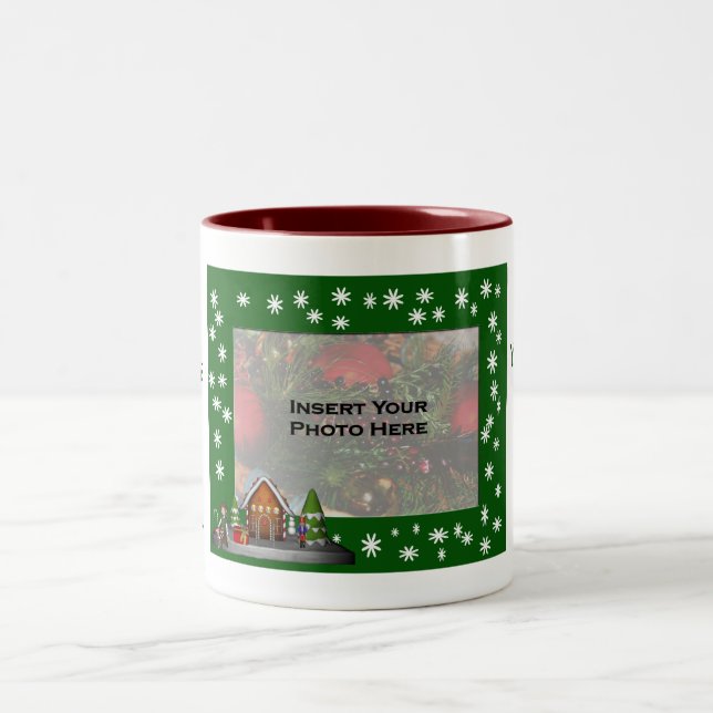 Caneca De Café Em Dois Tons Caneta de Natal da Moça Elf (Centro)