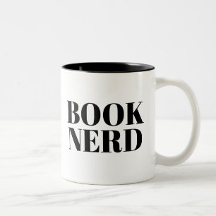 Caneca De Café Em Dois Tons Caneta de Nerd de livro   Cute Book Lover Mug