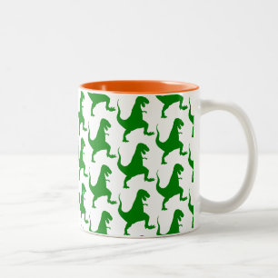 Caneca De Café Em Dois Tons Caneta de padrão do dinossauro   Miúdos Cuecas