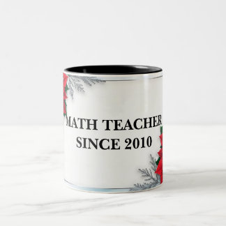 Caneca De Café Em Dois Tons Caneta de professor de matemática floral de dois t