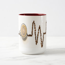 Caneca De Café Em Dois Tons Caneta do diagrama do hart de tempo do café