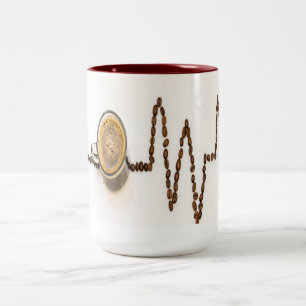 Caneca De Café Em Dois Tons Caneta do diagrama do hart de tempo do café