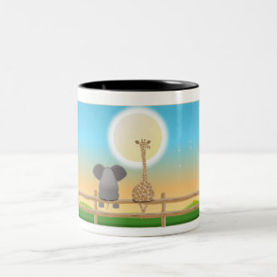 Caneca De Café Em Dois Tons Caneta Elefante & Giraffe BFF