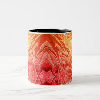 Caneca De Café Em Dois Tons Caneta fractal laranja