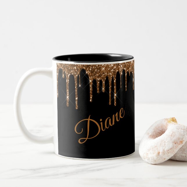 Caneca De Café Em Dois Tons Caneta Glitter (Com Donut)