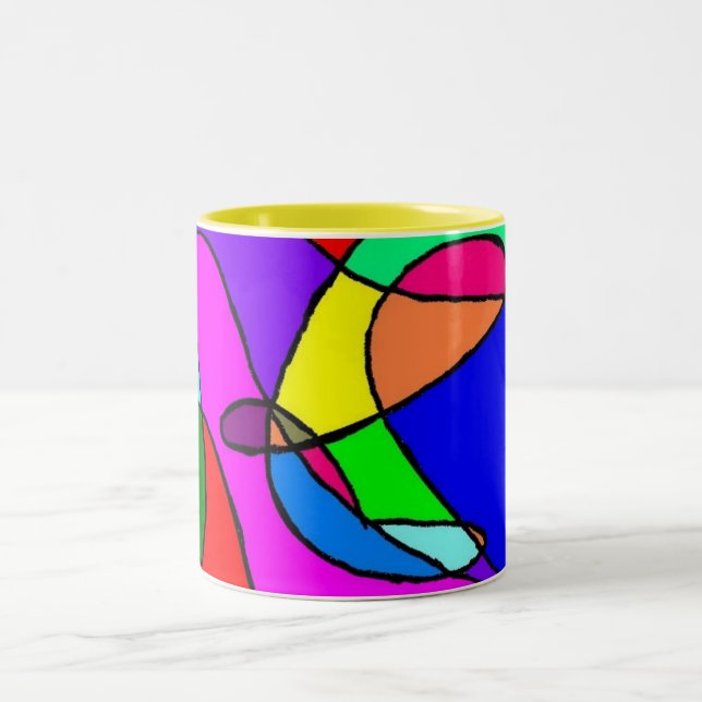 Caneca De Café Em Dois Tons caneta multicor (Centro)