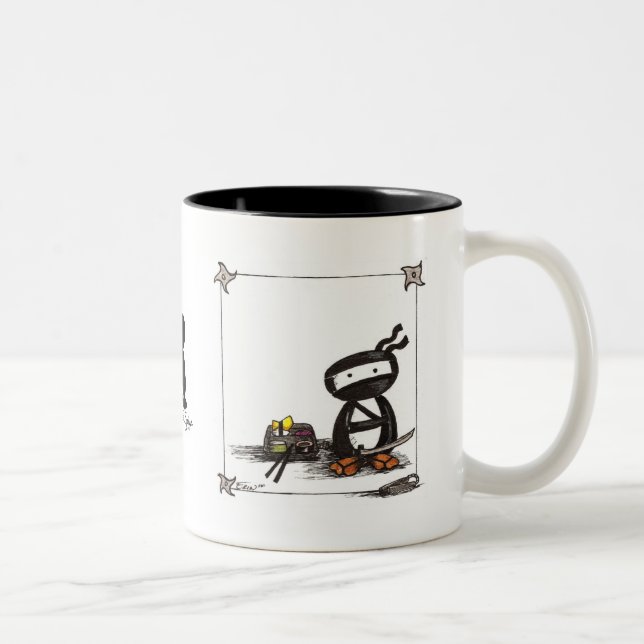 Caneca De Café Em Dois Tons Caneta Ninja (Direita)