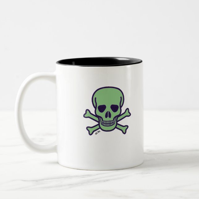 Caneca De Café Em Dois Tons Caneta preto verde com dois tons (Esquerda)