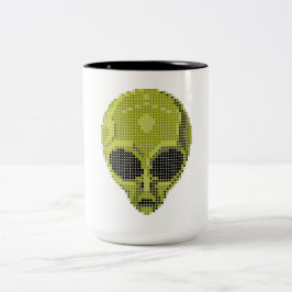 Caneca De Café Em Dois Tons Canetas de Alienígena verde