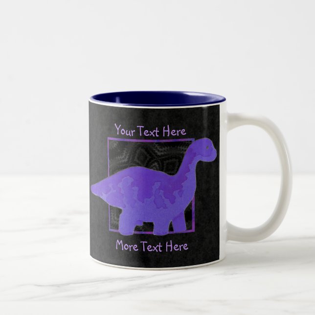 Caneca De Café Em Dois Tons Canhão de Dinossauro Roxo (Direita)