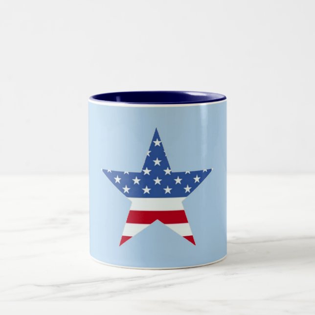 Caneca De Café Em Dois Tons Canhão de Estrela Patriótica (Centro)