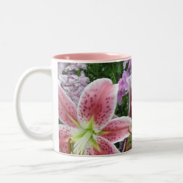 Caneca De Café Em Dois Tons Canhão de Flores bonito (Esquerda)